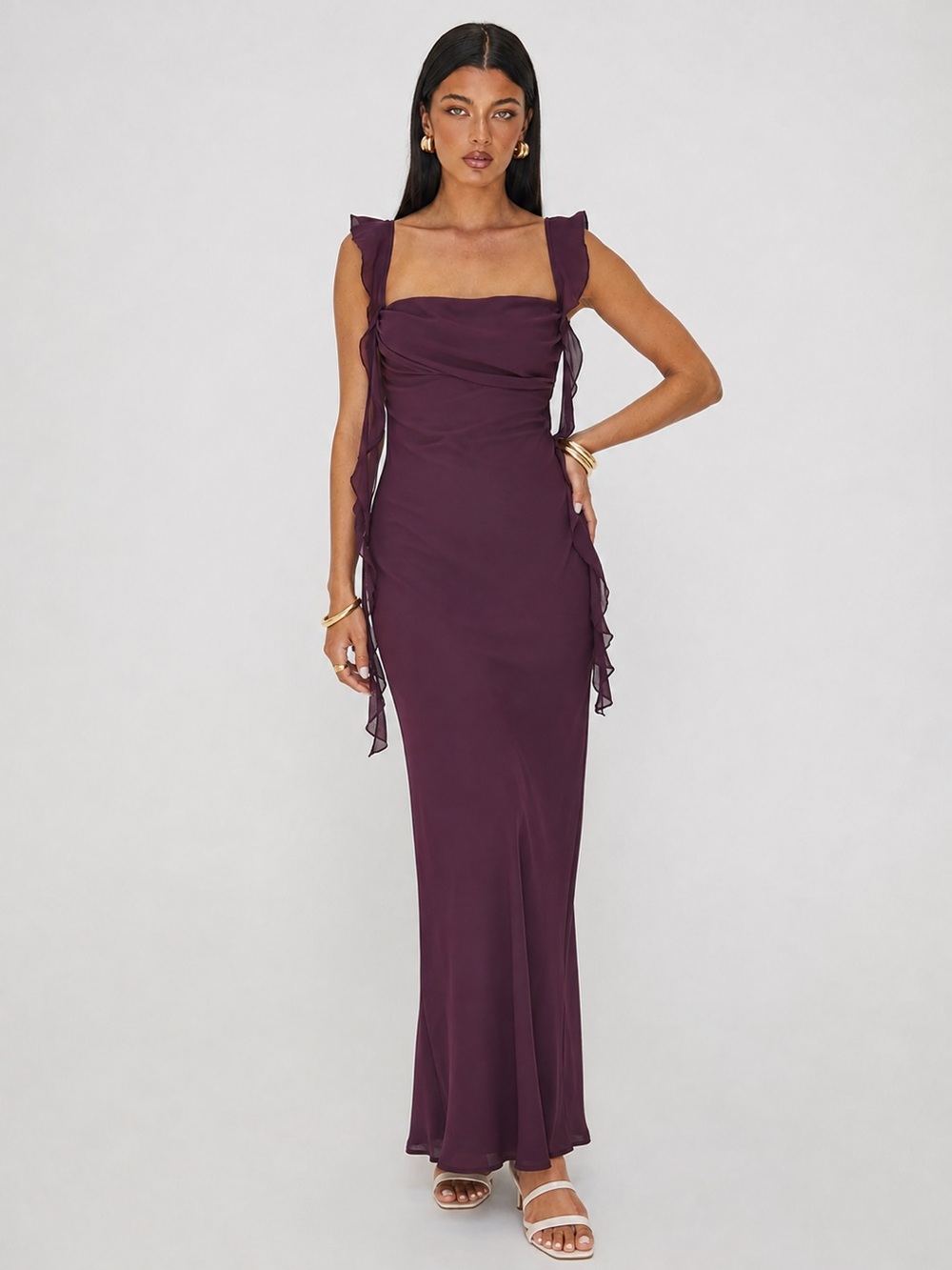 Princess Polly Plum Square-Neck Maxi Dress